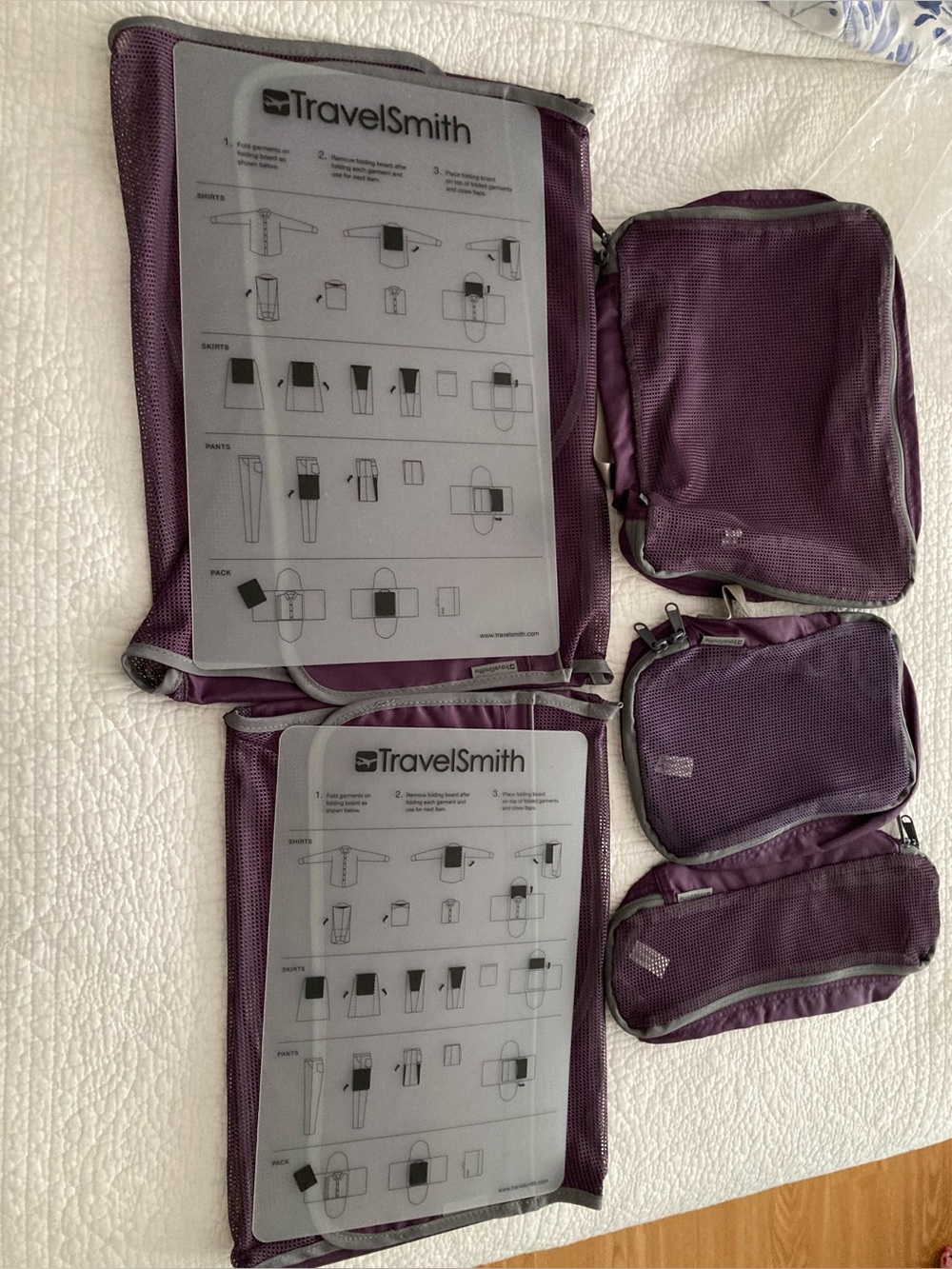 Travelsmith packing cubes.  Purple.  New.